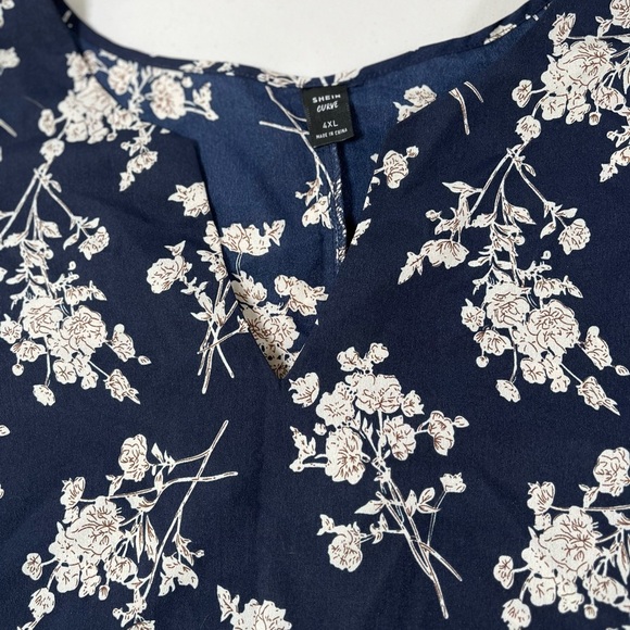 SHEIN Floral Print Navy Top , 4X - Picture 5 of 7